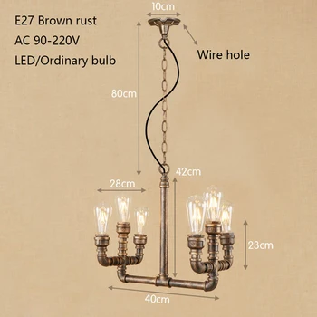 Senovinių geležies LED lempos sieniniai šviestuvai E27 lemputės šviesos stiklo buteliai Pakabukas Šviesos Fixture110v 220V restoranų Svetainės/baras
