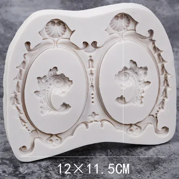 Silikono formos minkštas formuoti naują Europos stiliaus didelis ovalo formos dvigubo rėmo sausas Tempas dekoratyvinis saldainiai-atsparus už pyragas papuošalai
