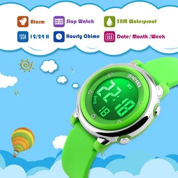 SKMEI 1100 Vaikų LED Skaitmeninio Laikrodžio Relogio Feminino Sporto Laikrodžiai Vaikams, Cartoon Želė Relojes Mujer Vandeniui Laikrodžius