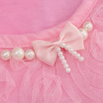 SOSOCOER Vaikai Mergina Vasaros Drabužių Rinkinių, iki 2017 m. Vasaros New Pink Gėlių Nėrinių marškinėliai+Trumpas Kelnes 2vnt Pearl Baby Girl Drabužių Rinkinys