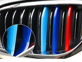 Spalvinga BMW 5-Serijos Sedanas G30 530I 2017 2018 ABS Šildomi Priekiniai Galvos Grotelės Grotelės Padengti Apdaila Apdaila 3 Vnt / Set