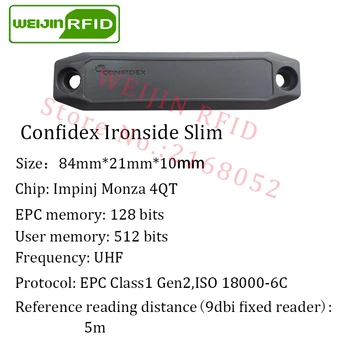 UHF RFID anti metal tag confidex ironside slim 915mhz 868mhz Impinj Monza4QT 10pcs durable ABS passive RFID tags