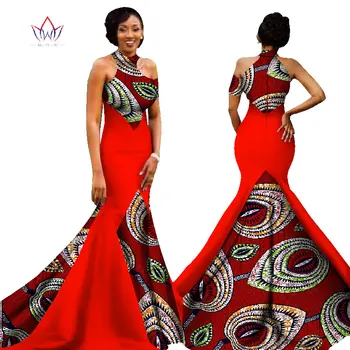 Undinė Afrikos Suknelės Naują Atvykimo Rankovių Grindų Ilgis Moterų Oficialus Suknelė Afrikos Vakare Chalatai Moterims WY1314