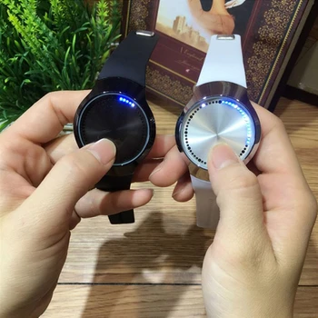 Unikalus Mėlyna LED Šviesos Jutiklinis Ekranas Laikrodis Vyrų Smart Elektronika Atsitiktinis Vyrai Moterys Skaitmeninis Žiūrėti Juodosios Gumos Juosta Mėgėjams Dovanos