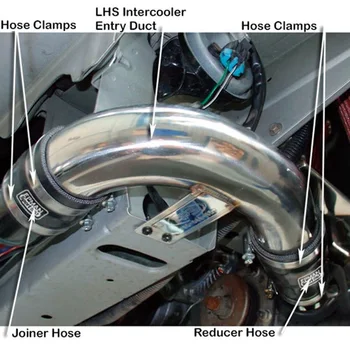 Universalus 2.25 colių 57mm Turbo tarpinis aušintuvas Aliuminis Vamzdis Silikoninės Žarnos Rinkinys Juoda Ilgis:450mm Už Scion FRS HU-LGTJ57-450