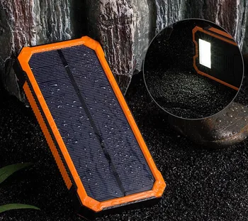 VariCore alternatyvių Saulės baterija, telefonas dual USB bateriją telefono 20000mAh vandeniui galia saulės skydelis su LED