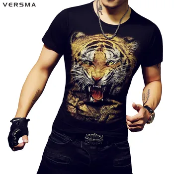 VERSMA Naujas Tigras 3D Spausdinti marškinėliai Vyrams Mados Atsitiktinis Šviesos, T-shirt O-neck Slim Fit marškinėliai Vyrams Juokinga Viršūnes Trišakiai Plius Dydis