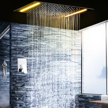 Vonios kambarys Dušo Nustatyti Elektros LED Lubų Paslėpti Showerhead Didelis Lietaus Dušas, Vonia, Dušas, Karštas / Šaltas Dušas Vožtuvas