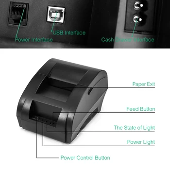 ZJ 58mm 5890K Terminis Spausdintuvas Bilietų Šilumos Gavimą Spausdintuvo USB Sąsaja Restoranas Bill POS spausdintuvui