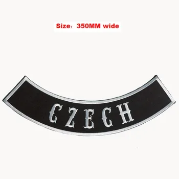 Čekijos rokeris striukė visiškai atgal siuvinėjimas pleistras 350MM wide /costurar apliques/biker vest patch/geležies pleistras