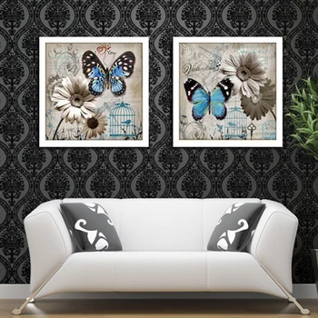 Šiuolaikinės tapybos drugelis aliejus, drobė, tapyba meno namų puošybai biuro sienų dekoras spausdinti gėlių paukštis, drugelis naftos meno nuotrauką