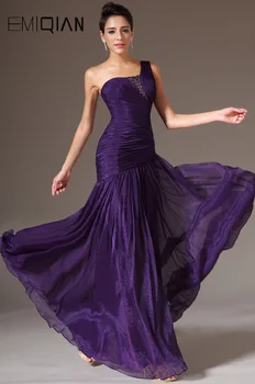 Žavinga Vieną Petį Undinė Violetinė Šifono Vakaro Suknelės