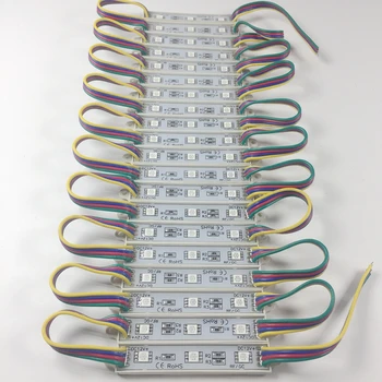 1000pcs 5050 LED modulis vandeniui SMD 5050 RGB LED apšvietimo modulis LED backlight kanalo laišką DC12V 0.72 W 3led/vnt