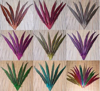 100vnt 30-35cm dažyti spalvų derinys natūralių nekilnojamojo fazano uodegos plunksnos plunksnos urmu parduoti už namo šalis vestuvių stalo dekoracija