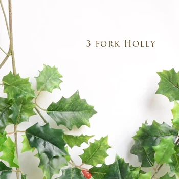 10VNT/DAUG Pu Dirbtinės 3 Galvos Holly Uogų daug Vaisių Augalų Dirbtinio Šilko Gėlių, Vaisių Kalėdų, Vestuvių Dekoravimas