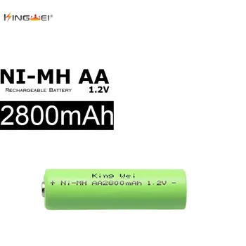 10vnt KingWei Žalia AA NI-MH Baterija Realias galimybes 2800mAh 1,5 v Elementų Baterijų