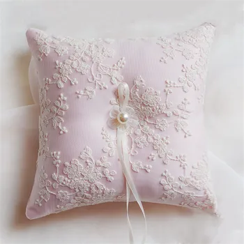 1pcs/daug Vestuvių rožinė Smėlio Aikštė Siuvinėjimo Žiedas pagalvę Juostelės šilko lankas, vestuvių dekoravimas pasiūlymą tiekimo