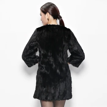 2017 Genuine Real Piece Mink Fur Coat Jacket Autumn Winter Women Fur Warm Outerwear Coats Garment 3XL VK3126
