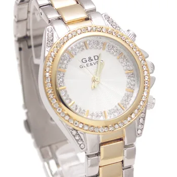 2017 Prabanga G&D, Moterų Laikrodžiai Kvarcinis Laikrodis Verslo Lady Suknelė, Laikrodžiai, Nerūdijančio Plieno Apyrankės Užsegimas Relojes Mujer Dovanos