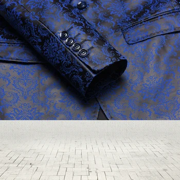 2017 Vėliau Kaip Kailis Ziajać Dizaino Tamsiai Mėlyna Juoda Gėlių Vyrų Kostiumas Mados Modelio Striukė Smokingas Slim Fit Tinka Užsakymą Švarkas Ternos