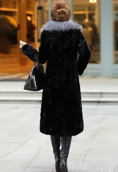 2018 imitacija audinės kailio moterų slim viršutiniai drabužiai lapės kailis ilgas paltas dizainas didelis pardavimo skatinimo moterų ilgai, Oda, kailiai, kailio