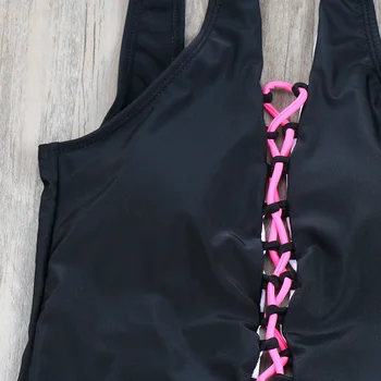 2018 Naujas vientisi maudymosi kostiumėlį, Kietas Kaklaraištis maudymosi Kostiumėliai Moterims Bather maudymosi kostiumėlį Moterų Plaukimo Kostiumas Plius dydis XL Bodysuit Maillot de bain