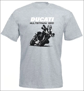 2018 Naują Spausdinimo Vyrų Marškinėliai Vasaros Multistrada 1200 T-Shirt Motociklo Marškinėliai Jojimo Gerbėjai spausdinti Tee Marškinėliai