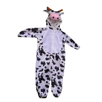 2018 Vaikai Vaikai Gyvūnų Pienas, Karvės Kostiumu Berniukų, Mergaičių Cosplay Jumpsuits Fancy Dress Kostiumai Šalis Dekoro Puras