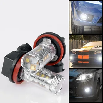 2vnt PGJ19-2 H11 80W CREE Led Lustai Balta High Power LED 12V-24v DRL Vairuotojo Automobilį Auto Rūko Šviesos diodų (LED) Lempos