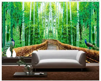 3d bambuko miško takas kraštovaizdžio klasikinis tapetų sienos, Namo Apdailos pritaikyti tapetai, sienų