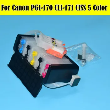 5 Spalvų Tuščias Nepertraukiamo Rašalo Tiekimo Sistema Canon PGI-170 CLI-171 Ciss Už Canon MG6180 MG5710 Spausdintuvo Ciss