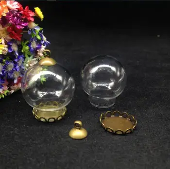 50pcs 25*15 mm stiklo pasaulyje lsce pagrindo karoliukai bžūp nustatyti, stiklo buteliukas pakabukas stiklo danga dome stiklainių vaza 