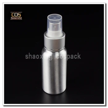 50pcs 50ml aliuminio buteliai su rūko siurblys, purškimo siurblys aliuminio pakuotės kvepalus, 50ml, sidabras kvepalai siurblys metalo butelių