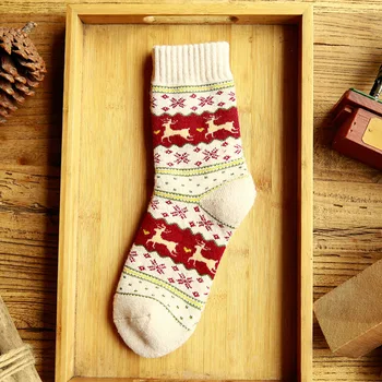 5pairs/Daug Karšto Pardavimo Moterų Cashmere/Dehaired Angoros Sumaišytas Žiemą Storas Šiltas Kojines Kalėdų Harajuku Stilius Kalėdos smagios kojinės