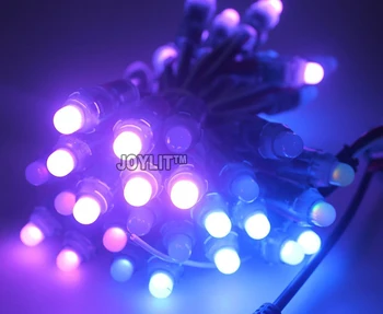5v (12V WS2801 12mm Modulių, Skleisti Digital RGB LED pikselių styginių šviesos Individualiai LED modulis 50pcs/string IP68