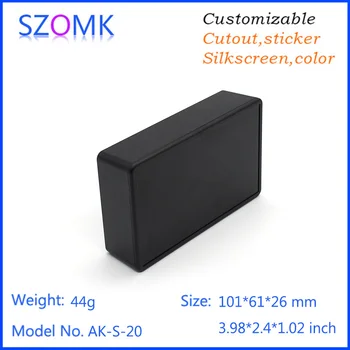 5vnt szomk kokybės abs medžiagos, plastikinės talpyklos, skirtas PCB mažas juodas naujas atvykimo gaubtas plastikinis korpusas dėžės 101*61*26mm