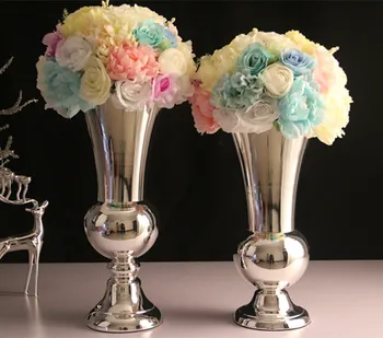 6pcs/daug Spindinčios Metalinės Sidabro spalvos Gėlių Vaza, Meno ir Amatų, Vestuvių dekoravimas namuose vestuvių papuošalai veiklos šaliai dekoro