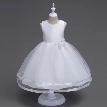 8 Spalvų Vasarą Mergaičių Suknelės Vaikams Vestuvių Suknelės Baltos spalvos Tiulio Gėlių Princesė Šalis Suknelė Švenčių Inscenizacija Suknelės Vaikas 3-14T
