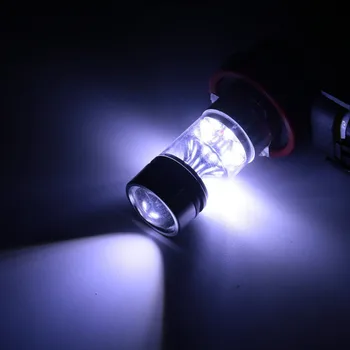 9005 HB3 Rūko Žibintai 100W Baltas 6500K 12V Automobilio LED Šviesos Projektoriaus Objektyvas Lempa DRL Dienos Žibintus Vairavimo Auto LED Lempos
