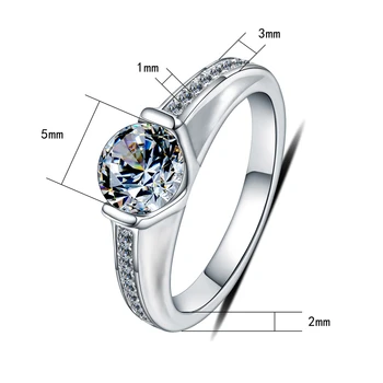 925 Sterlingas Sidabro Žiedas AAA Cirkonis Kristalų Dalyvavimas Vestuvių Žiedas Dovana Moters Žavesio Papuošalai