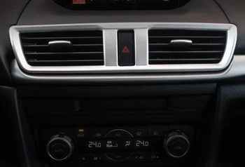 ABS Matinis Auto Vidinis Oro Kondicionavimo sistema KINTAMOSIOS srovės Lizdo Dangtelį Apdaila Įspėjimo Šviesos Jungiklio Skydelis 1piece Už Mazda 3 M3 Axela 2017 2018