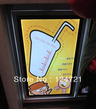 Akrilo plakatas kadrų led kristalų lengvas rėmas reklamos parduotuvę meniu restorane švieslentę a1 dydis