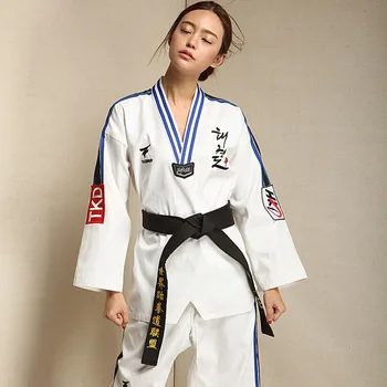 Aukštos klasės originali vaikų Taekvondo dėvėti ilgas rankovėmis suaugusiųjų vyrų ir moterų Taekwondo Kostiumas