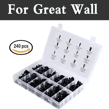 Auto Styling Clips Assortment[240pcs] -Rivets 12sizes &Applications For Great Wall Coolbear Florid Hover H3 H5 H6 Voleex C10 C30