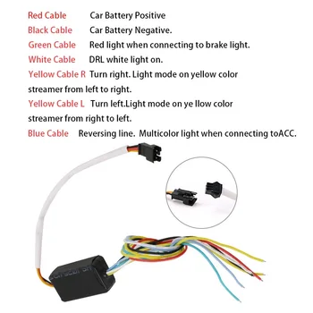 Automobilio Stilius RGB Važiuoklės Plūduriuojantis Led Dinaminis Streamer Posūkio Signalas Liekamosios LED perspėjamosios Lemputės bagažinės Apšvietimas