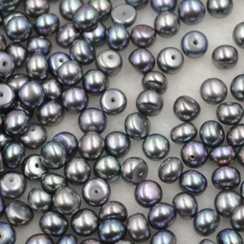 Bauda 100 vnt 6-6.5 mm povas juodas mygtukas pearl pusė skylę