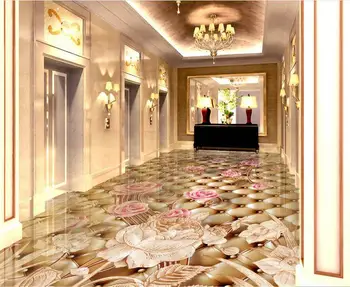 Baudos Europos Retro stiliaus 3d tapetai, grindų freskomis Gėlių minkštas krepšys modelis Užsakymą pvc lipni Medžiagos, tapetai, 3d grindų