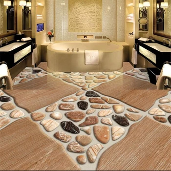 Beibehang Pasirinktinius nuotraukų 3d tapetai šiuolaikinio meno pebble vonios kambario grindų tapetai, 3d PVC tapetai lipnios grindys, tapetai, 3d