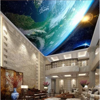 Beibehang Šiuolaikinių tapetų 3d fone fotografijos didelis tapybos planetos, viešbučio, miegamojo, freskomis už kambarį