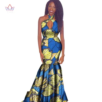 BRW 2017 Naują Afrikos Vaškas Spausdinti Suknelės Moterims heidi bazin Riche Seksualus Šalies Tuščiaviduriai Iš Suknelė Plius Dydis Afrikos Moterų Drabužių WY1346